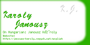 karoly janousz business card